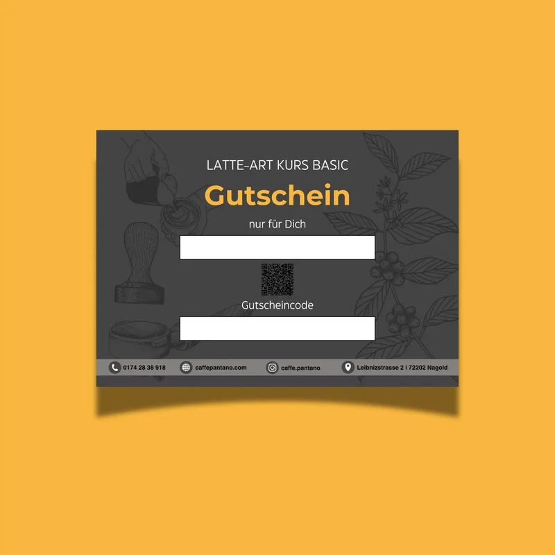 Geschenkkarte Latte Art Kurs Basic