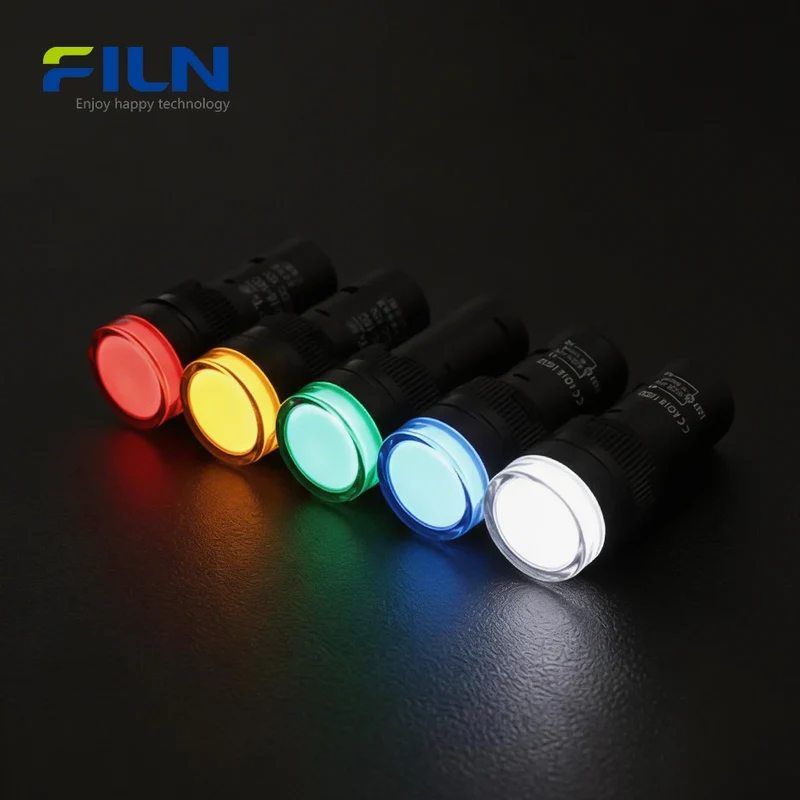 AD16 16mm Plastic Indicator Light 12V 24V 220V Screw Terminal Panel Mount for FILN