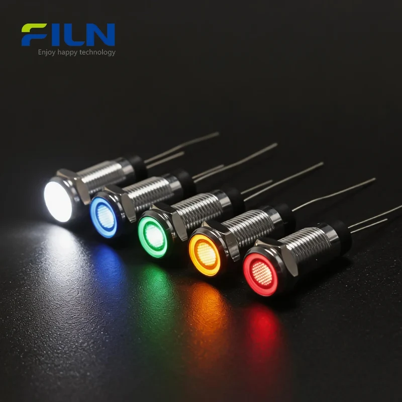 LED Pilot Light 8mm 3-380VPanel Mount IP67 | Industrial Control FILN