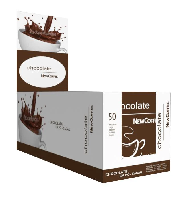 Trinkschokolade mit 35% Kakaoanteil NewCoffee Chocolate 25x25g Tütchen im Karton