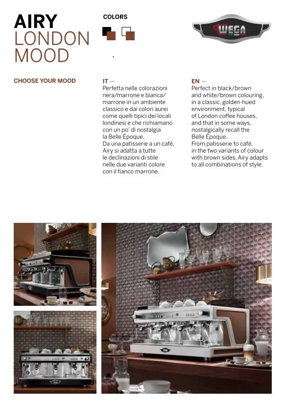 WEGA Airy – Die farbenfrohe Espressomaschine mit Stil und Charakter