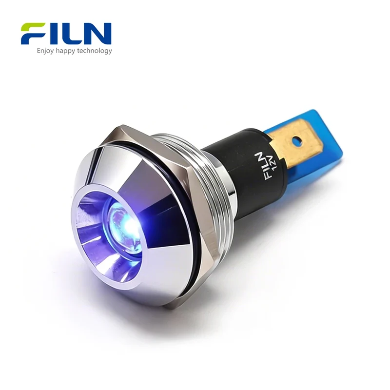 Indicator LED 22mm 12V 220V 2Pin Terminal for Industrial Panels Big Size Light FILN