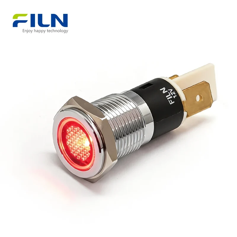 14mm Light On Indicator Metal Indicator Lamp 12V 110V 220V | Pin Terminal | CNC & Medical FILN