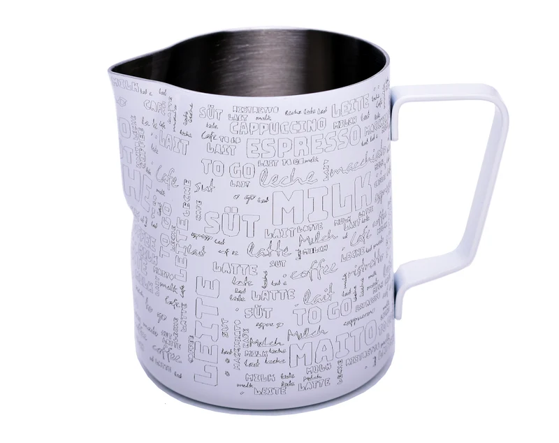 JoeFrex Milchkanne mit Pulverbeschichtung TEXT MILK 0,35l