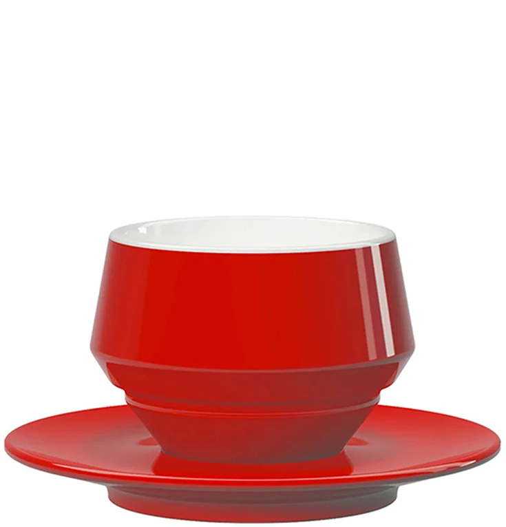 Maniko Milchkaffeetasse Rot Doppelwandig